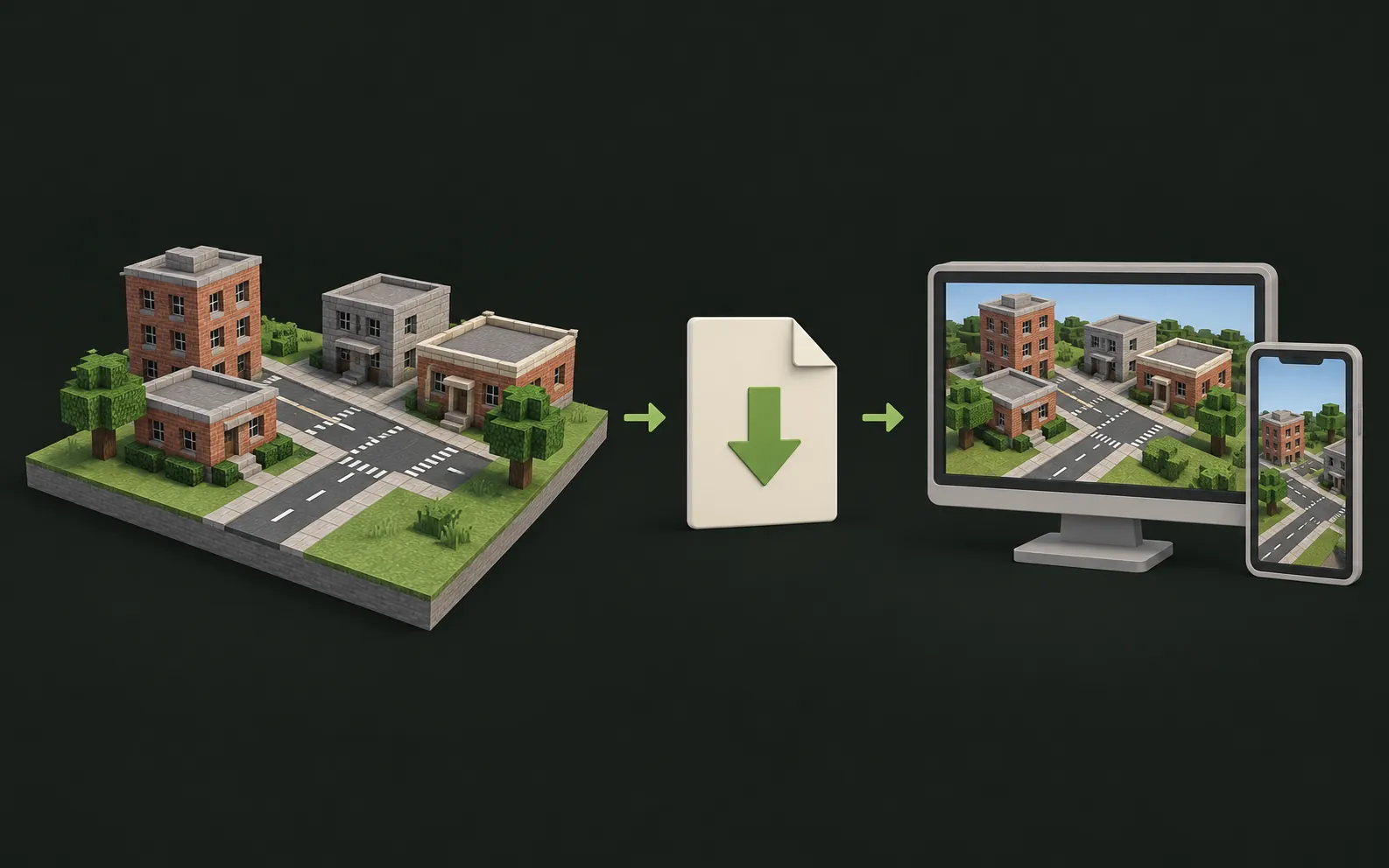 A voxel world file and desktop and mobile devices