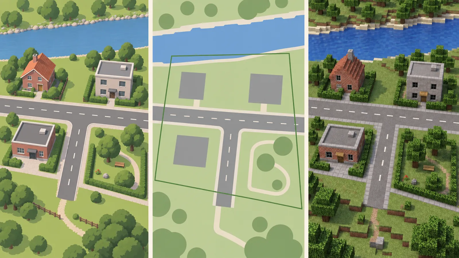 Cover illustration for Google Maps to Minecraft: Can You Recreate a Location?