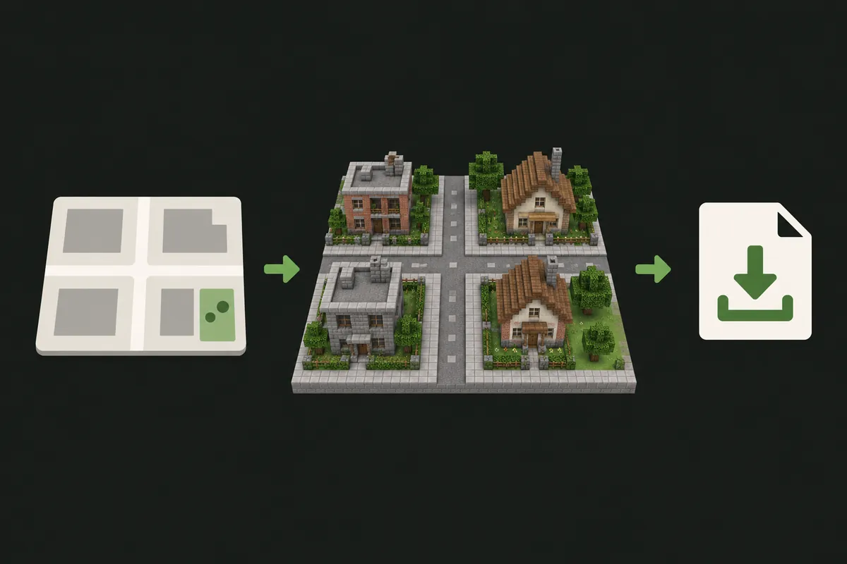 Generieren und Herunterladen der Minecraft-Welt ZIP